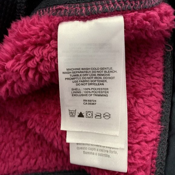 Columbia Full Zip Fleece Jacket Size Large Hot Pink Black Inserts 2 Zip Pockets - Picture 8 of 9